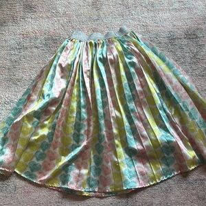 Lola + The Boys Green and Pink Midi A-Line Dress